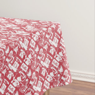 Retro Rot oder ein beliebiges Farbfernsehmuster Tischdecke