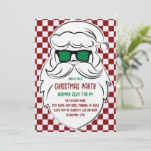 Retro-Rot-Pink-kariert Weihnachtsmann Weihnachten 