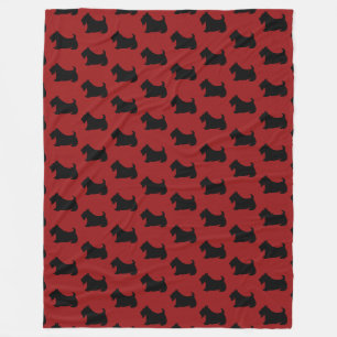 Retro-Rot-Schottischer-Terrier-Flanelldecke Fleecedecke