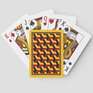 Retro Rot Schwarz Barcelona Geometrisches Blockmus Spielkarten