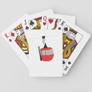 Retro Rot Skilift Gondelbahn Personalisiert Spielkarten