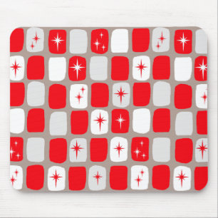 Retro-Rot-Sternen-Mauspad Mousepad