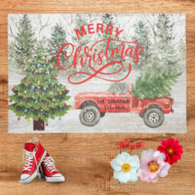 Retro Rot Tuck rustikaler Wintername Xmas Baum