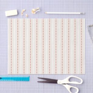 Retro Rot und Creme Herz Streifen Bäckerei Seidenpapier