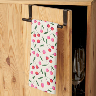 Retro Rot und Rosa Berry Cherry Geschirrtuch