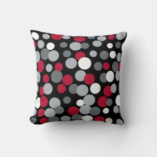 Retro Rot und Schwarz Wohngestaltung Dots Pillow Kissen