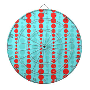 Retro-Rot und Türkis gepunktetes Dartboard Dartscheibe