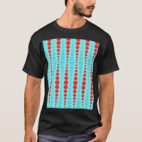 Retro Rot-und Türkis-Punkt-T - Shirt