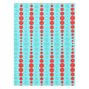 Retro Rot-und Türkis-Punkt-Tischdecke Tischdecke