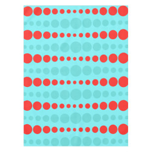 Retro Rot-und Türkis-Punkt-Tischdecke Tischdecke