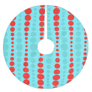 Retro Rot-und Türkis-Punkt-Weihnachtsbaum-Rock Polyester Weihnachtsbaumdecke