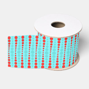 Retro Rot-und Türkis-Punktegrosgrain-Band Ripsband