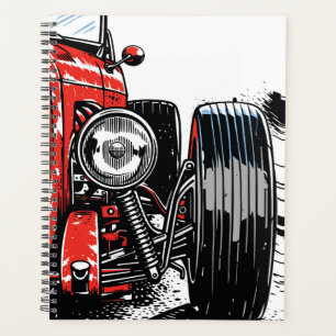 Retro-Rot Vintage-Klassiker Auto vorne Pop-Art-Dru Planer