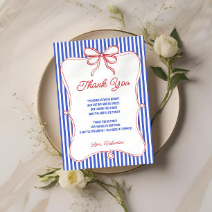 Retro Rot Weiß & Blau Alles Amerikanisches Mädchen Dankeskarte