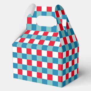 Retro Rot Weiß Blau Tartan Karo 4. Juli Geschenkschachtel