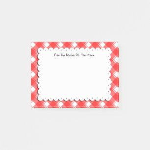Retro-Rot-Weiß-Karo-Schecks Benutzerdefinierte Pos Post-it Klebezettel