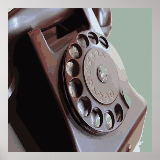 Retro Rotary Dial Phone Vintages Design Poster (Vorne)