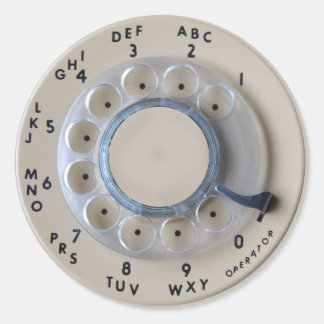 Retro Rotary Phone Dial Runder Aufkleber