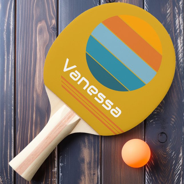 Retro Rotation Gelbe Schleife Tischtennis Schläger (Von Creator hochgeladen)