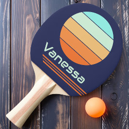 Retro Rotation Vintage Stilstreifen Tischtennis Schläger