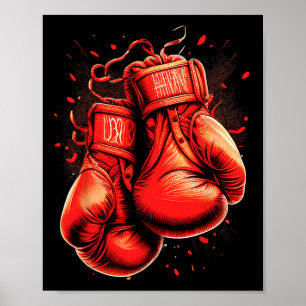 Retro-Rote Boxhandschuhe Vintage-Boxer Poster