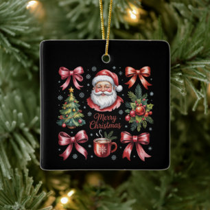 Retro Rote Coquette Weihnachten Niedlich Xmas Feri Keramikornament