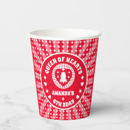 Retro Rote Königin des Herzens Geburtstag Pappbecher