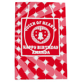 Retro Rote Königin des Herzens Geburtstagsparty Mittlere Geschenktüte