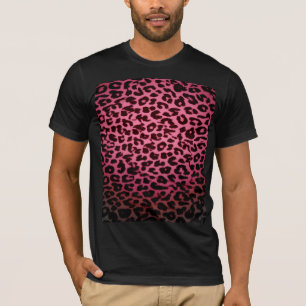 Retro-rote Muster Leoparden Pelzstruktur T-Shirt