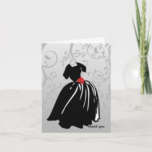 Retro Rote Rose Danke (Vorderseite)