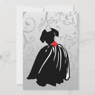 Retro Rote Rose Debutante Ball Einladung