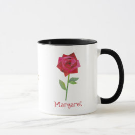 Retro Rote Rose Niedlich Mittleres Jahrhundert Val Tasse