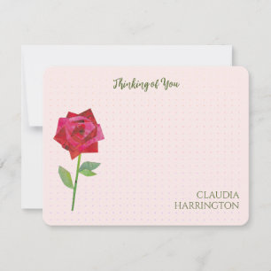 Retro Rote Rose Originale Collage Art MidCentury Mitteilungskarte