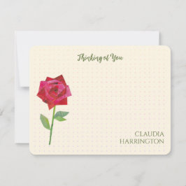 Retro Rote Rose Originale Collage Art MidCentury Mitteilungskarte