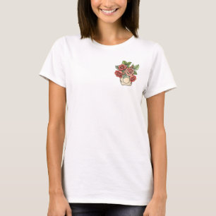 Retro-Rote Rosen in Pocket T-Shirt