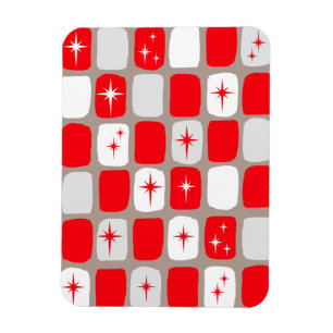 Retro rote Sternexplosion-flexibler Magnet