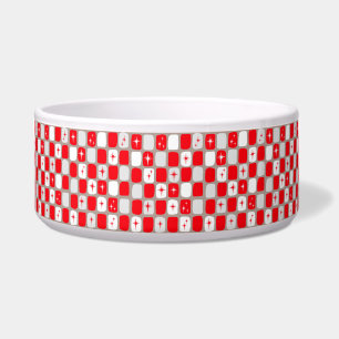 Retro Rote Sternexplosionen Keramik Dog Bowl Napf