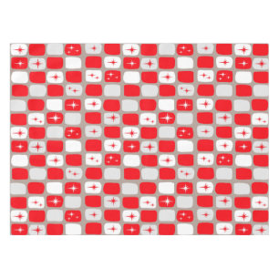 Retro Rote Sternexplosionen Tablette Tischdecke