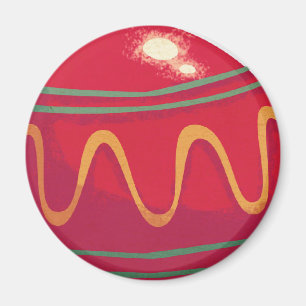 Retro rote und grüne Weihnachtsverzierungen Magnet