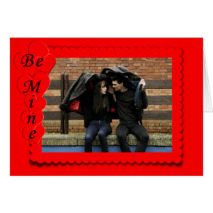 Retro roter Herzrahmen - benutzerdefinierte Fotovo