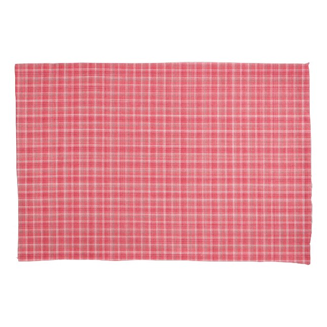 Retro roter karierter Tartan: nahtloses Muster. Kissenbezug (Vorderseite)