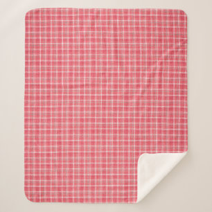 Retro roter karierter Tartan: nahtloses Muster. Sherpadecke