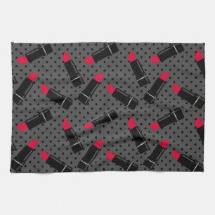 Retro, roter Lippenstift Küchentuch