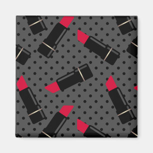 Retro, roter Lippenstift Magnet