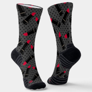 Retro, roter Lippenstift Socken