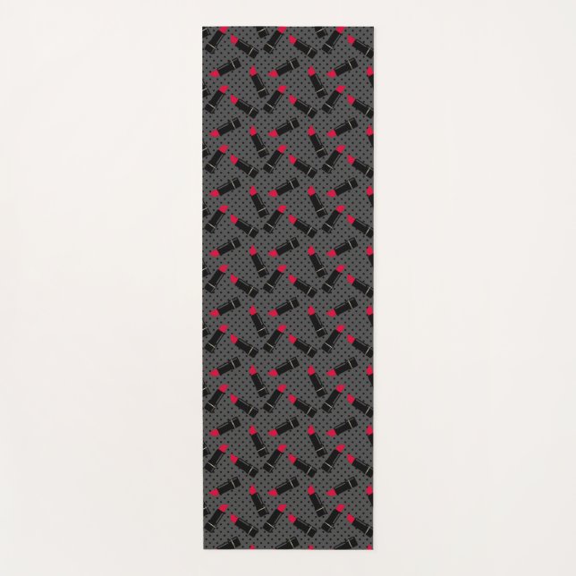 Retro, roter Lippenstift Yogamatte (Vorderseite)