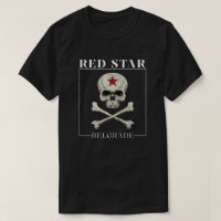 Retro Roter Stern Belgrad Fan-Totenkopf