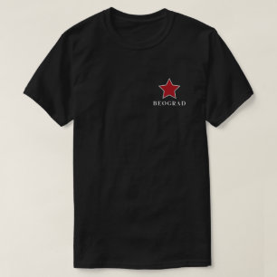 Retro Roter Stern Belgrad Minimalistisch T-Shirt