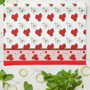 Retro rotes Erdbeermuster-Küchenhandtuch Handtuch