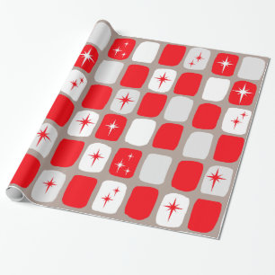 Retro rotes Sternexplosion-Verpackungs-Papier Geschenkpapier